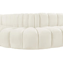 Meridian Arc Cream Velvet 6 pc Modular Sectional IMAGE 13