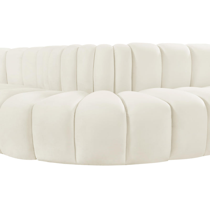 Meridian Arc Cream Velvet 6 pc Modular Sectional IMAGE 13