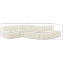 Meridian Arc Cream Velvet 6 pc Modular Sectional IMAGE 14