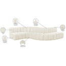 Meridian Arc Cream Velvet 6 pc Modular Sectional IMAGE 15
