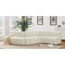 Meridian Arc Cream Velvet 6 pc Modular Sectional IMAGE 2