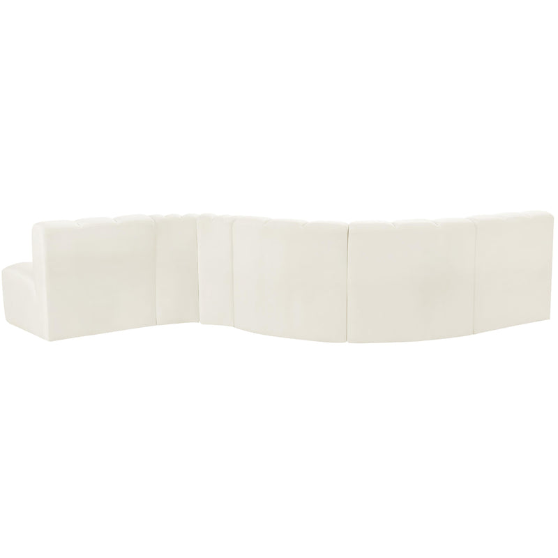 Meridian Arc Cream Velvet 6 pc Modular Sectional IMAGE 3