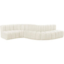Meridian Arc Cream Velvet 6 pc Modular Sectional IMAGE 5