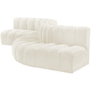 Meridian Arc Cream Velvet 6 pc Modular Sectional IMAGE 7