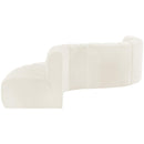 Meridian Arc Cream Velvet 6 pc Modular Sectional IMAGE 8