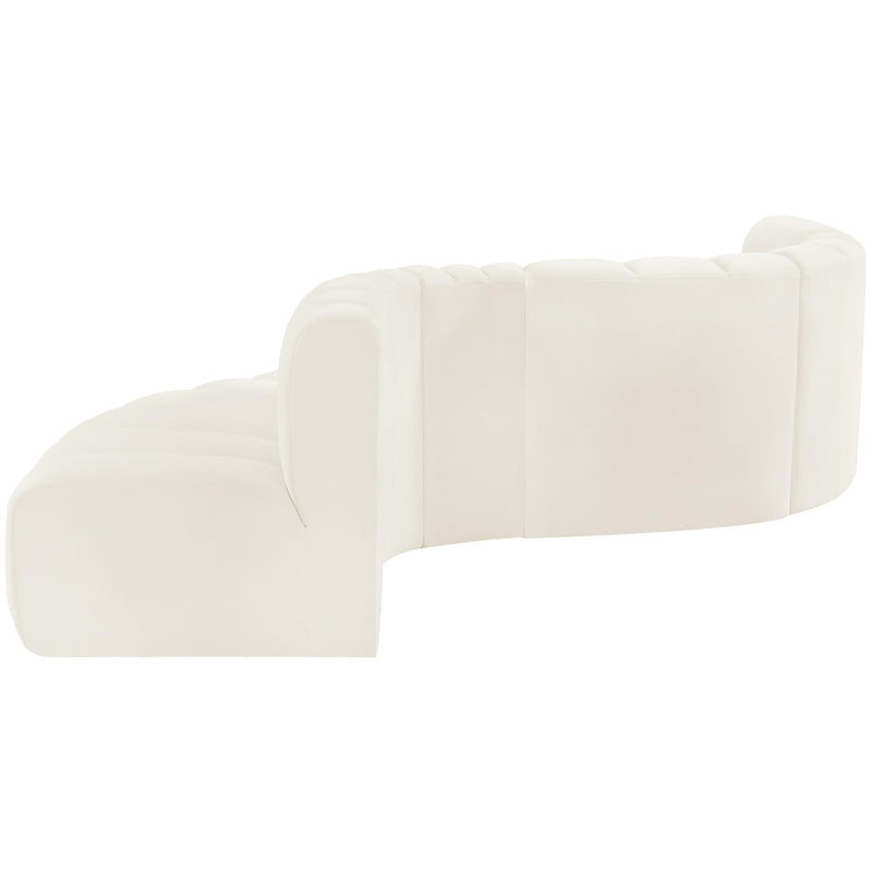 Meridian Arc Cream Velvet 6 pc Modular Sectional IMAGE 8