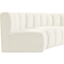 Meridian Arc Cream Velvet 6 pc Modular Sectional IMAGE 10