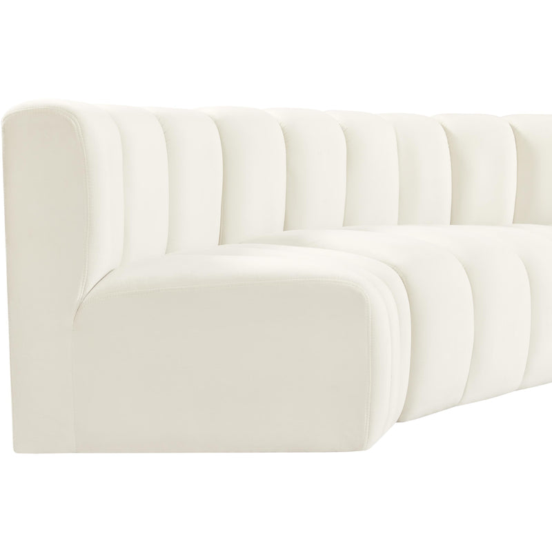 Meridian Arc Cream Velvet 6 pc Modular Sectional IMAGE 10