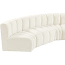 Meridian Arc Cream Velvet 6 pc Modular Sectional IMAGE 11