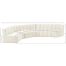 Meridian Arc Cream Velvet 6 pc Modular Sectional IMAGE 12