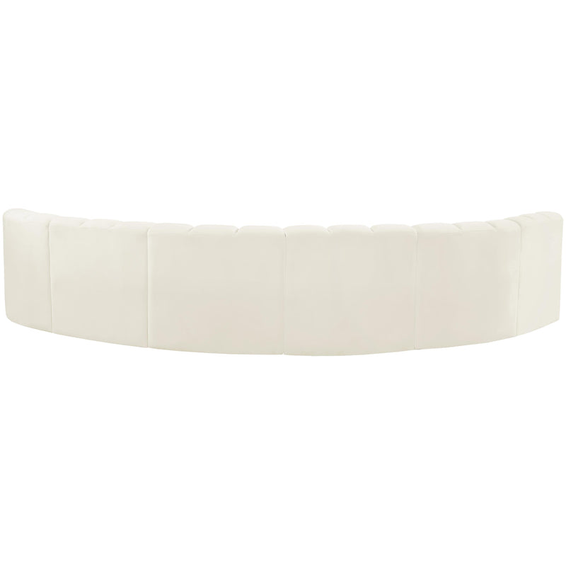 Meridian Arc Cream Velvet 6 pc Modular Sectional IMAGE 3