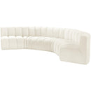 Meridian Arc Cream Velvet 6 pc Modular Sectional IMAGE 6