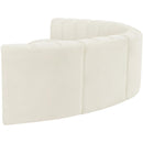 Meridian Arc Cream Velvet 6 pc Modular Sectional IMAGE 7