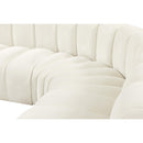Meridian Arc Cream Velvet 6 pc Modular Sectional IMAGE 10