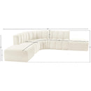 Meridian Arc Cream Velvet 6 pc Modular Sectional IMAGE 13