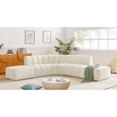 Meridian Arc Cream Velvet 6 pc Modular Sectional IMAGE 2