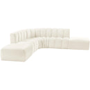 Meridian Arc Cream Velvet 6 pc Modular Sectional IMAGE 5