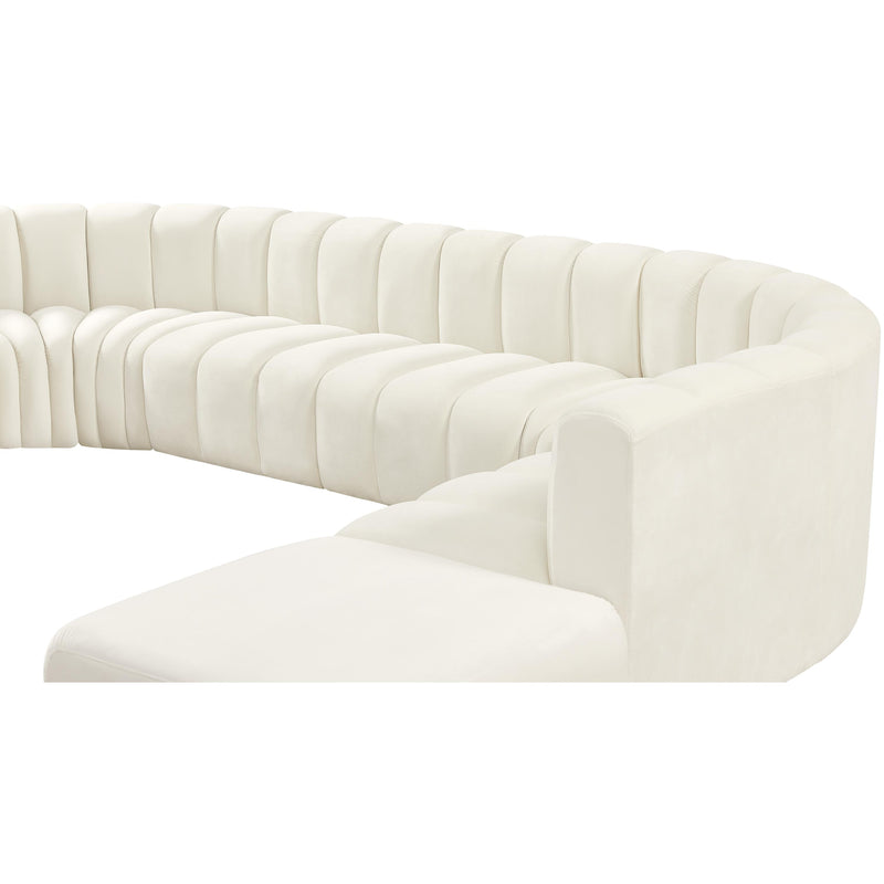 Meridian Arc Cream Velvet 6 pc Modular Sectional IMAGE 9