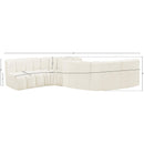 Meridian Arc Cream Velvet 6 pc Modular Sectional IMAGE 10