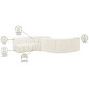 Meridian Arc Cream Velvet 6 pc Modular Sectional IMAGE 11