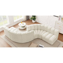 Meridian Arc Cream Velvet 6 pc Modular Sectional IMAGE 2