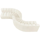 Meridian Arc Cream Velvet 6 pc Modular Sectional IMAGE 4