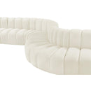 Meridian Arc Cream Velvet 6 pc Modular Sectional IMAGE 8