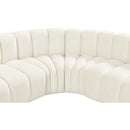 Meridian Arc Cream Velvet 7 pc Modular Sectional IMAGE 11