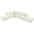 Meridian Arc Cream Velvet 7 pc Modular Sectional IMAGE 4