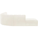Meridian Arc Cream Velvet 7 pc Modular Sectional IMAGE 5