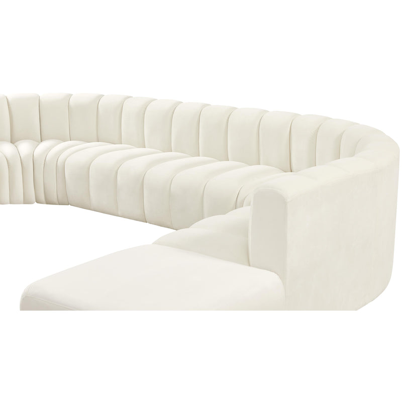 Meridian Arc Cream Velvet 7 pc Modular Sectional IMAGE 9
