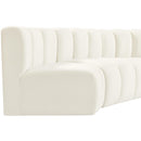 Meridian Arc Cream Velvet 7 pc Modular Sectional IMAGE 10