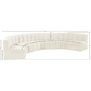 Meridian Arc Cream Velvet 7 pc Modular Sectional IMAGE 14