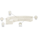 Meridian Arc Cream Velvet 7 pc Modular Sectional IMAGE 15