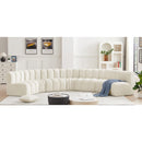 Meridian Arc Cream Velvet 7 pc Modular Sectional IMAGE 2