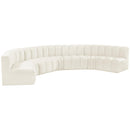 Meridian Arc Cream Velvet 7 pc Modular Sectional IMAGE 5
