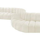 Meridian Arc Cream Velvet 7 pc Modular Sectional IMAGE 14
