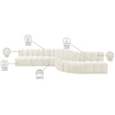 Meridian Arc Cream Velvet 7 pc Modular Sectional IMAGE 17