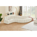 Meridian Arc Cream Velvet 7 pc Modular Sectional IMAGE 2