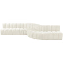 Meridian Arc Cream Velvet 7 pc Modular Sectional IMAGE 7