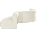 Meridian Arc Cream Velvet 7 pc Modular Sectional IMAGE 8