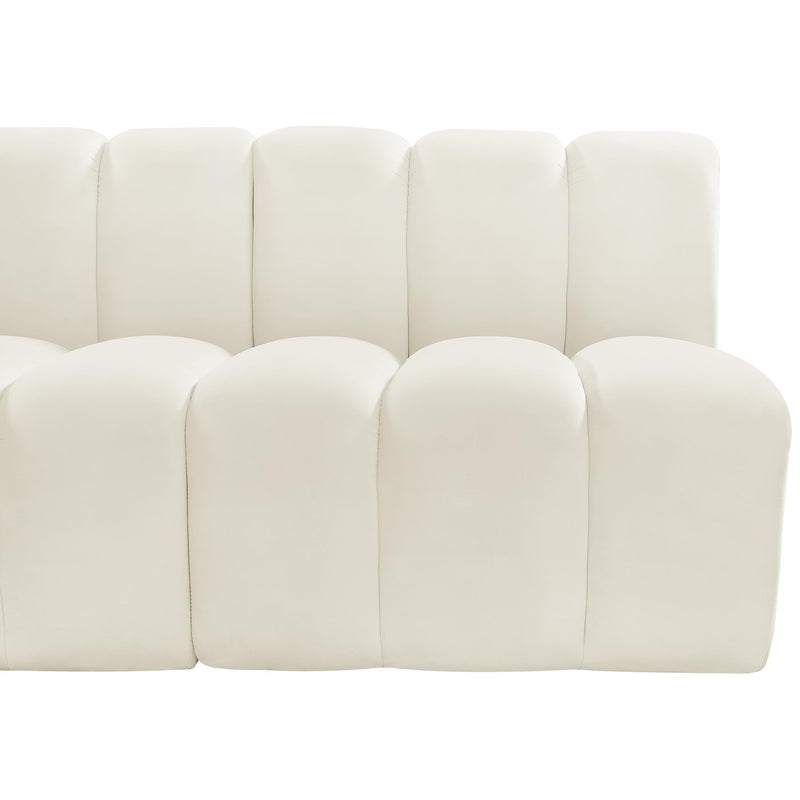Meridian Arc Cream Velvet 8 pc Modular Sectional IMAGE 14