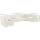 Meridian Arc Cream Velvet 8 pc Modular Sectional IMAGE 15