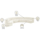 Meridian Arc Cream Velvet 8 pc Modular Sectional IMAGE 16