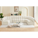 Meridian Arc Cream Velvet 8 pc Modular Sectional IMAGE 2