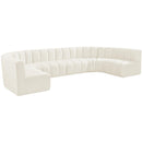 Meridian Arc Cream Velvet 8 pc Modular Sectional IMAGE 5