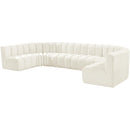 Meridian Arc Cream Velvet 8 pc Modular Sectional IMAGE 6