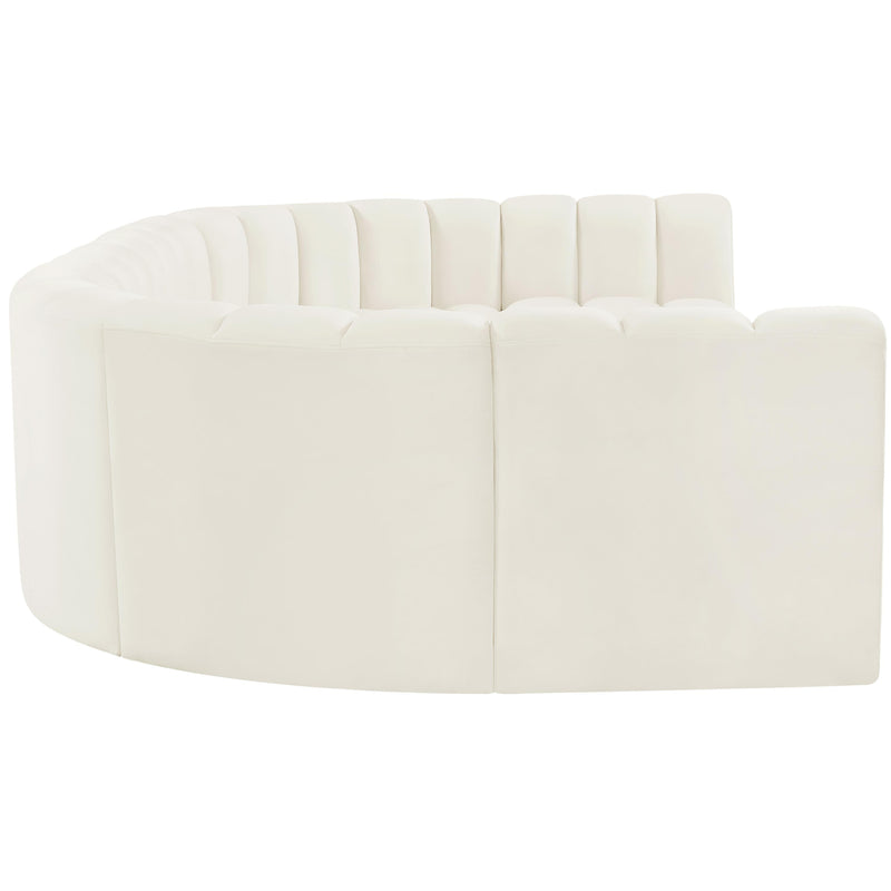 Meridian Arc Cream Velvet 8 pc Modular Sectional IMAGE 7