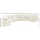 Meridian Arc Cream Velvet 8 pc Modular Sectional IMAGE 14