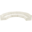 Meridian Arc Cream Velvet 8 pc Modular Sectional IMAGE 4